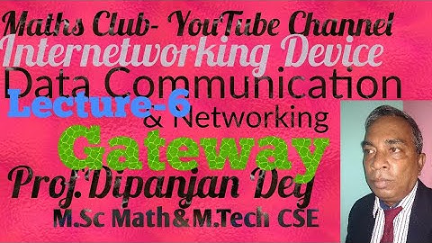 Gateway Inter Networking Devices Prof. Dipanjan Kumar Dey Part 6For B.Tech,MCA,BCA & NET & GATE-EXAM