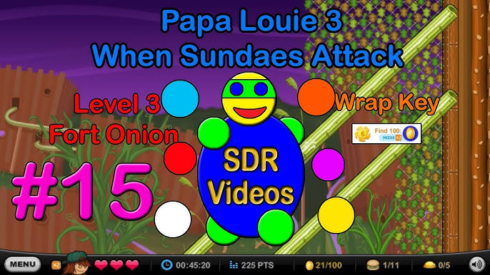 Papa Louie 2: When Burgers Attack! First Boss(Sarge) And Rescuing Yippy 