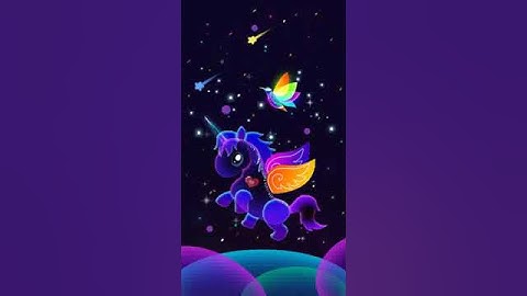 New year Unicorn with twinkling stars Animated