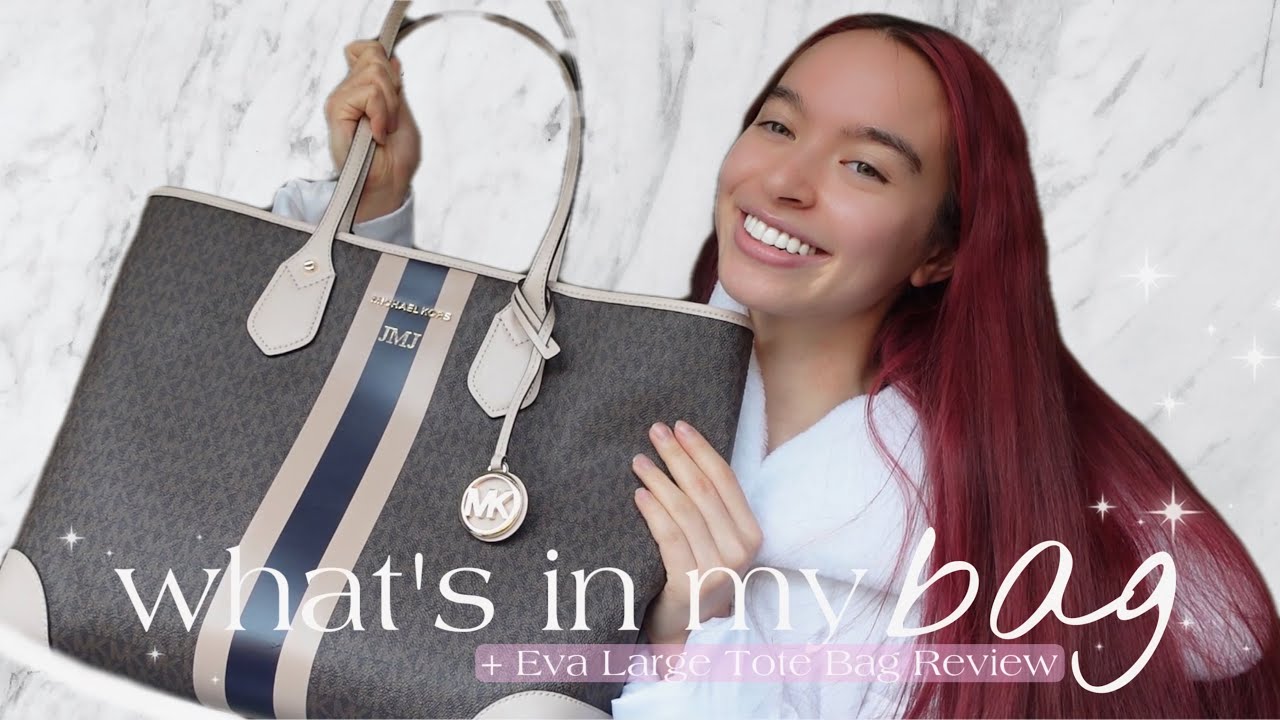 what's in my minimalist tote bag | michael kors eva large tote bag review -  YouTube