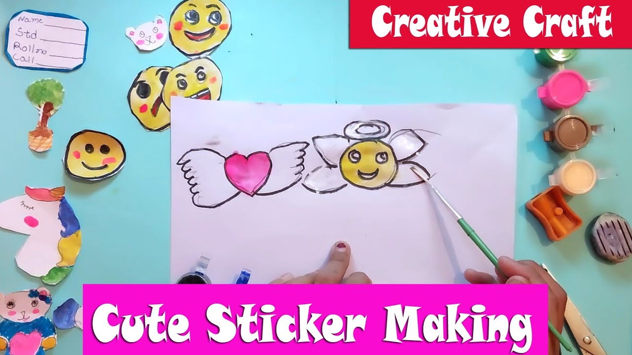 How to make cute stickersemoji stickers YouTube