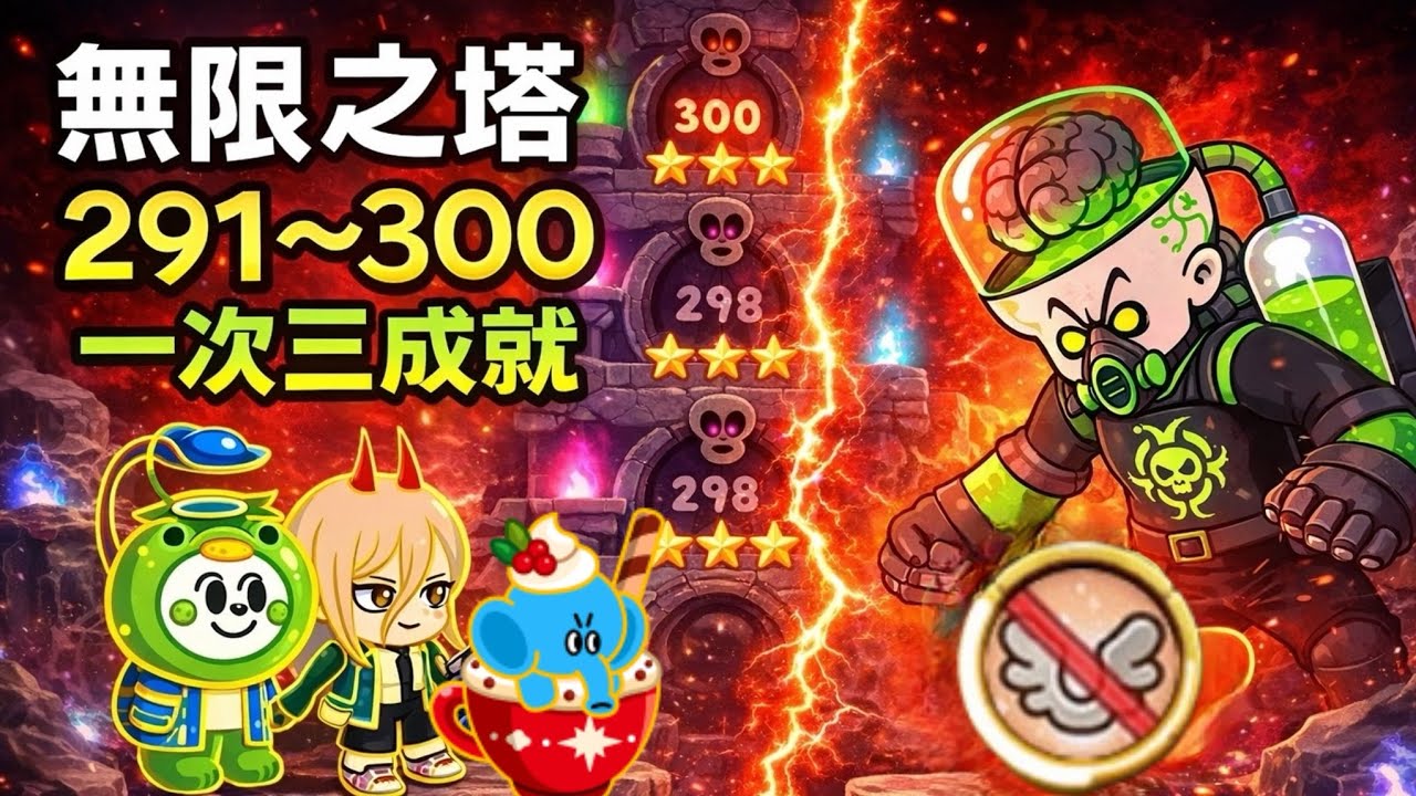 【LINE Rangers】無限之塔291-300關🔥一次三成就全拿！速通打法公開