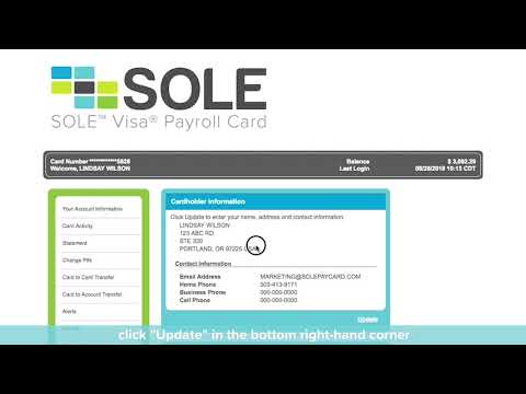 How To Update Your SOLE Paycard Address