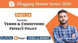 Getting Privacy Policy [#24] | Terms & Conditions for Blog | Blogger tutorial for Beginners Bangla