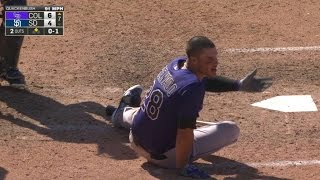 Arenado falls down, called for a strike