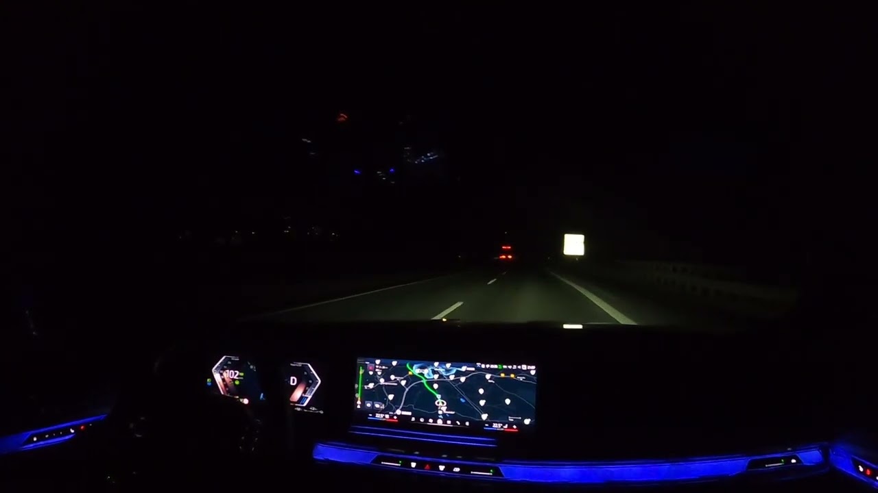 ASMR Night Drive BMW 750e 2024 Melle to Amsterdam Relaxed driving - No Music/Talking