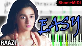 Ae Watan - Raazi (2018) - EASY Piano Tutorial - Sheet+MIDI screenshot 5