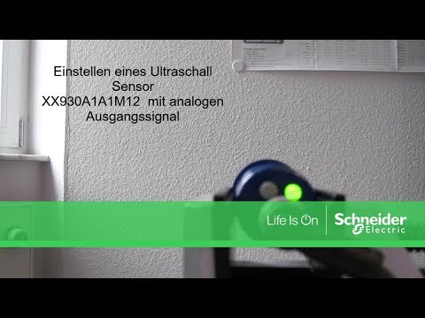 residential wind turbine Einstellen eines Ultraschall Sensors XX930A1A1M12 mit analogen Ausgangssignal