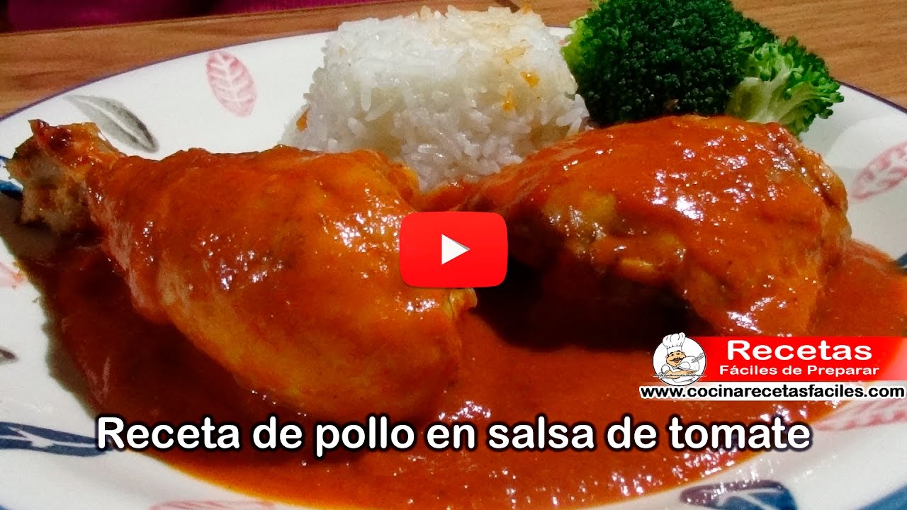 Receta de pollo en salsa de tomate - YouTube