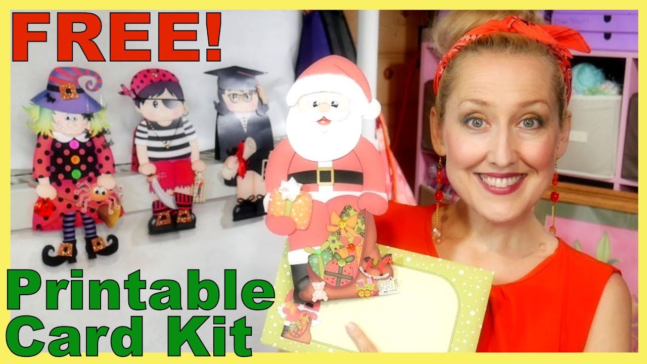 Santa on the Shelf Card Tutorial with FREE Printable Card Kit! - YouTube