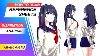 Easiest way to draw  anime reference sheets - GF4K Arts