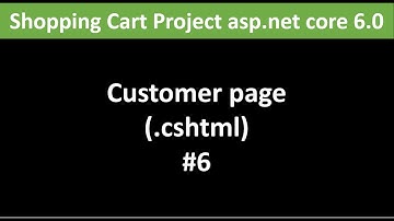 ASP.NET CORE 6.0 :  Shopping Cart Project Full Course -6