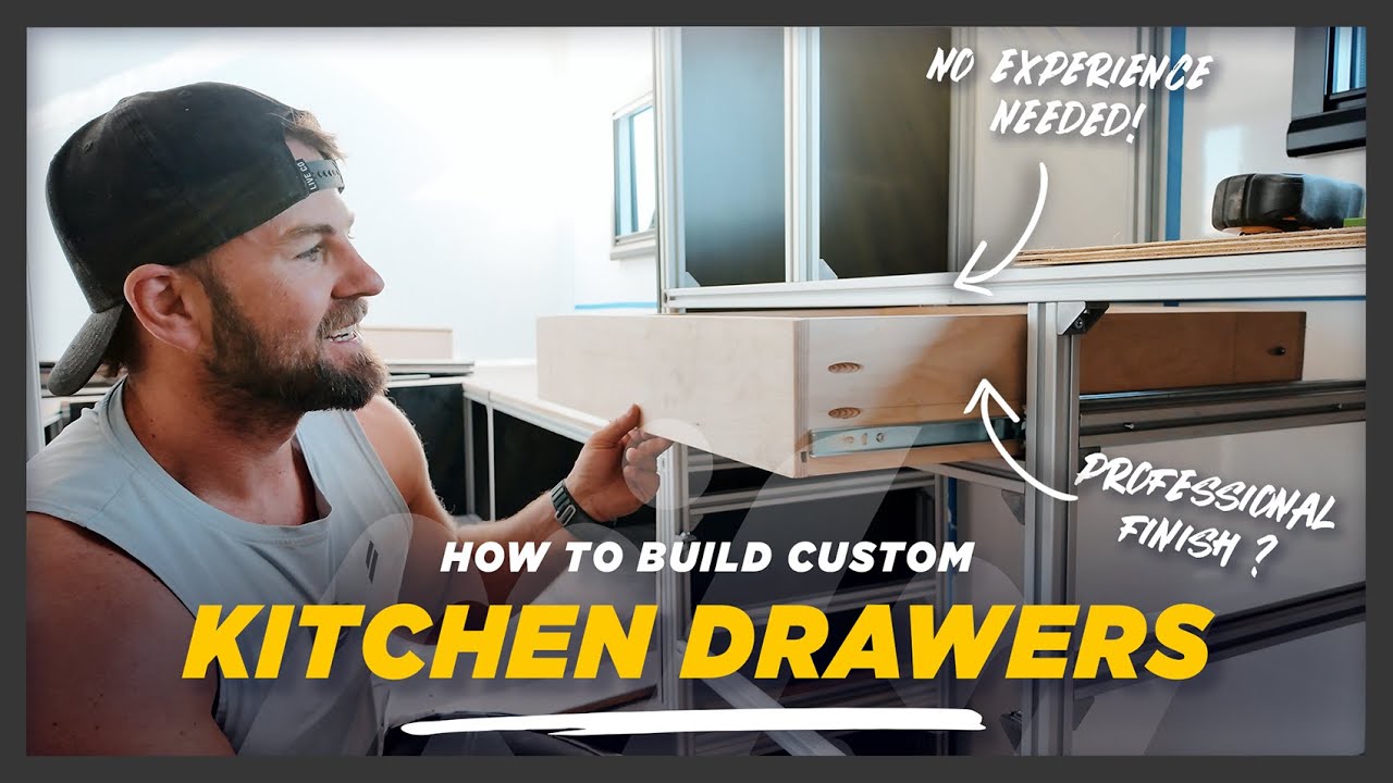 How to Build DIY Kitchen Drawers in a VAN Conversion | Soft close ...