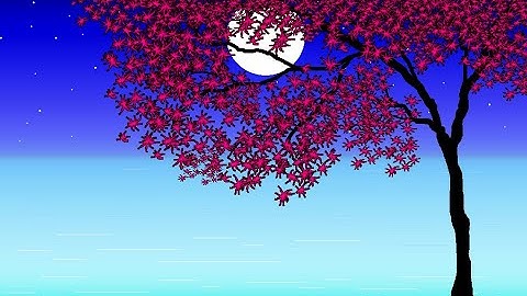 How to draw on computer || Scenery drawing || MS Paint tutorial || Beautiful moonlight scenery