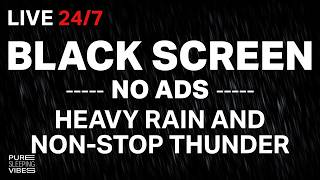 Heavy Rain and Thunder Sounds for sleeping Black Screen My Thunderstorm Lifesaver - Fall Asleep