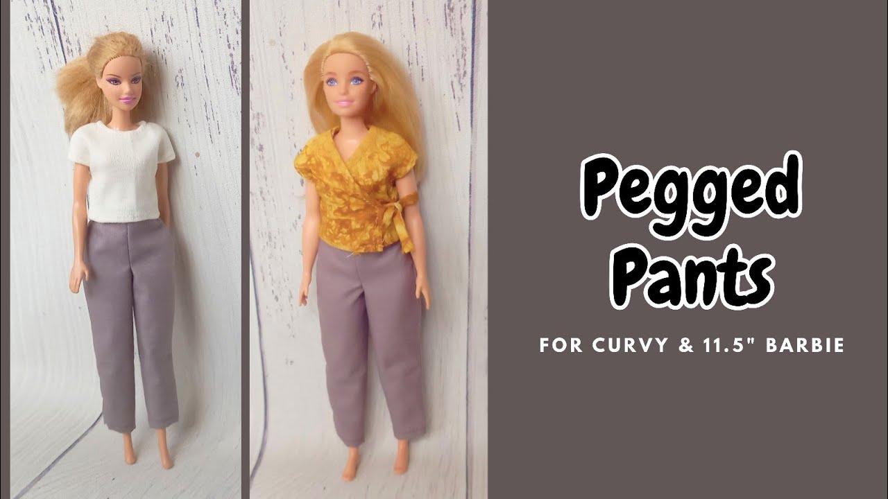 DIY Curvy Doll Clothes | Pegged Pants Sewing Tutorial from Fabric Scraps