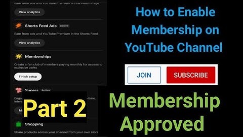 How To Enable Membership In Youtube Channel | Join Button Kaise Enable Karen Part 2