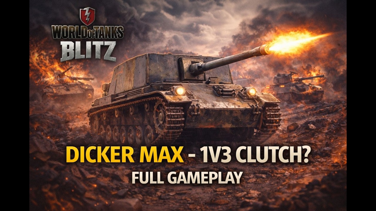 WoT Blitz Dicker Max – 1v3 Clutch? | Full Gameplay