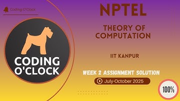 NPTEL Theory of Computation Week 2 QUIZ Solution July-October 2025 IIT Kanpur