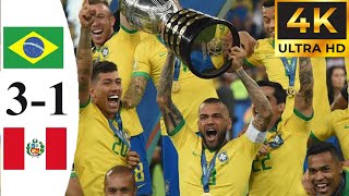 Brazil 3-1 Peru (HD) 2019 Copa America Final | Neymar, Vinicius Jr, Rodrygo