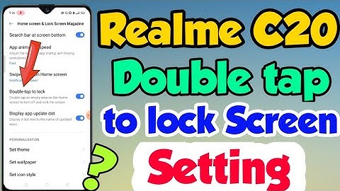 Realme C20 mein Double tap to lock Screen Setting Kaise Kare | Realme C20 double tap to lock