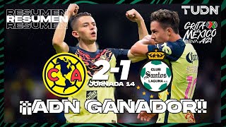 Resumen y goles | América 21 Santos | Grita México BBVA AP2021  J14 | TUDN