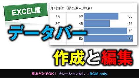 [EXCEL] セルの中にデータバー 作成と編集