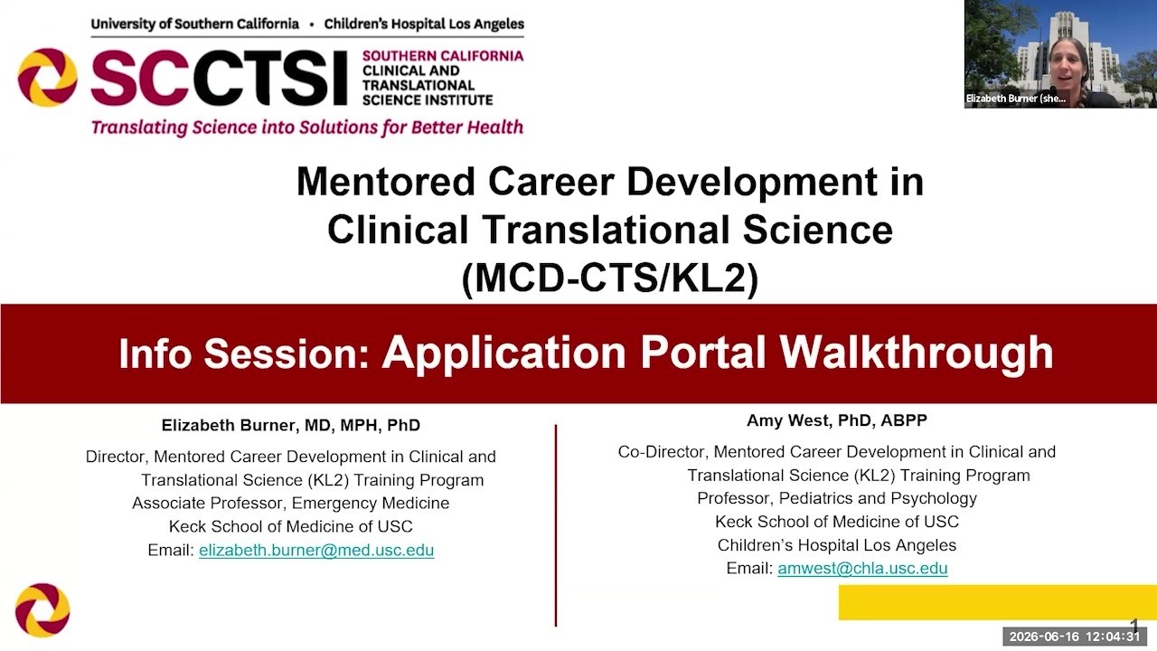 MCD-CTS (KL2) Application Details & Application | SC CTSI