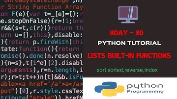 Python Tutorials|Lists Built-In Functions |Day-20|By Ashwath M Shetty