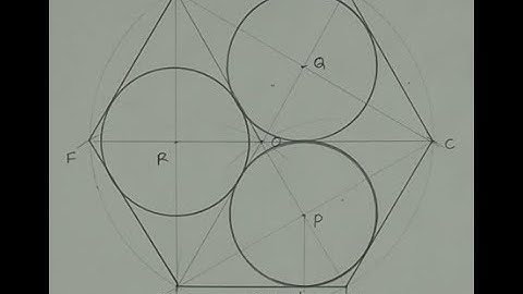 How to draw 3 equal circles inside a hexagon touching two sides and two other circles - TD