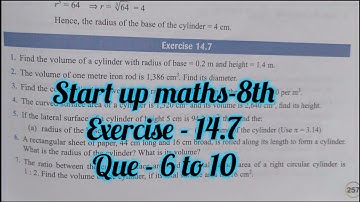 start up mathematics class 8 ch-14 solution exercise 14. 7 |  mensuration |viva Education ex14.7