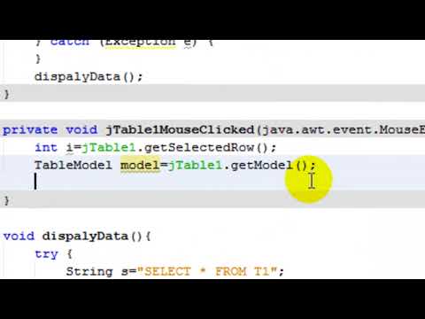 7  click on jTable to show data