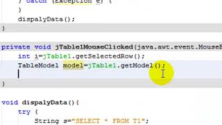 7  click on jTable to show data