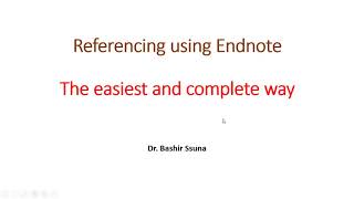 Referencing with EndNote