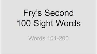 Fry's Second 100 Sight Words (words 101-200)
