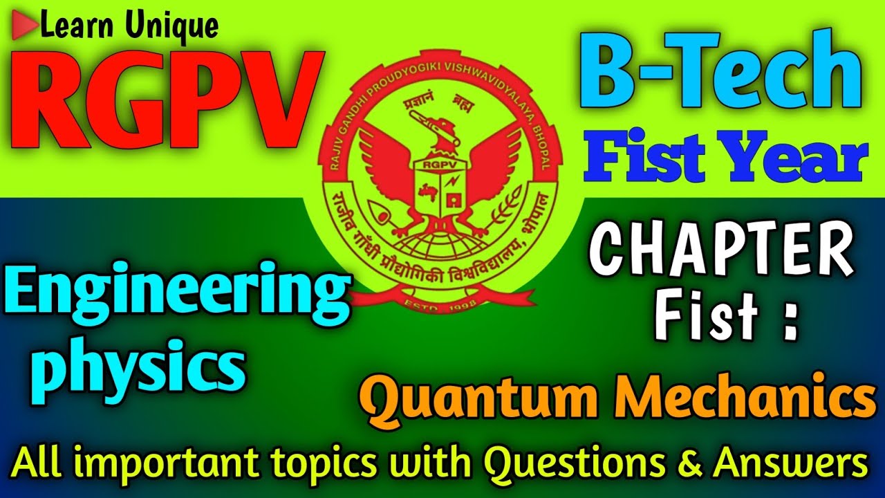 Quantum mechanics important question / Engineering physics / RGPV B ...
