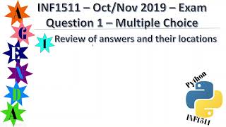 INF1511 - Oct/Nov 2019 - Exam - Question 1 - Multiple Choice
