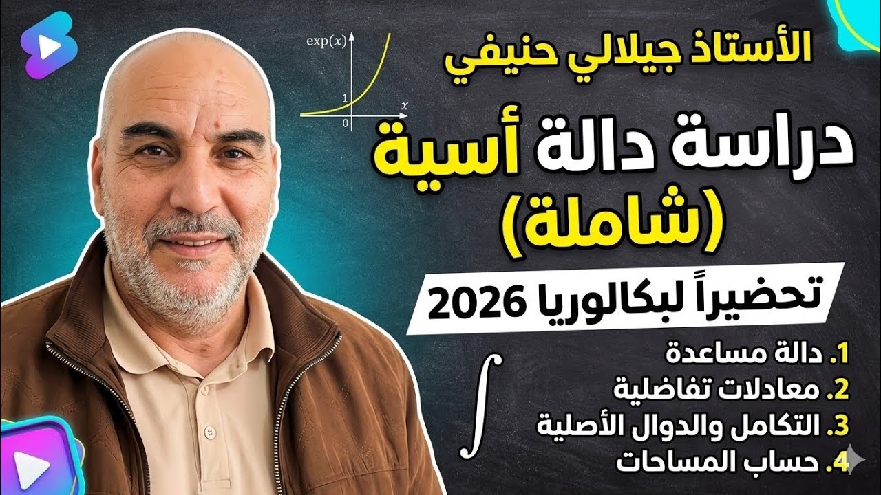 سلسلة تمارين مراجعة الأيام الاخيرة: 12ـ تمرين دراسة دالة اسية  