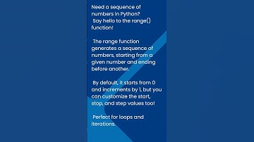 Python’s Range() Function — Explained in 30 Seconds! #ai #artificialintelligence #futuretech #python