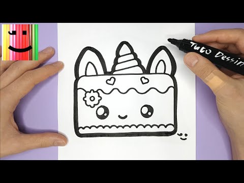 Comment Dessiner Et Colorier Un Gâteau Licorne Trop Mignon