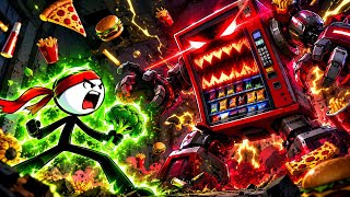 STICKMAN VS THE INFINITE SNACK MACHINE! 🍿🤖 (6-Minute Full Movie) screenshot 5
