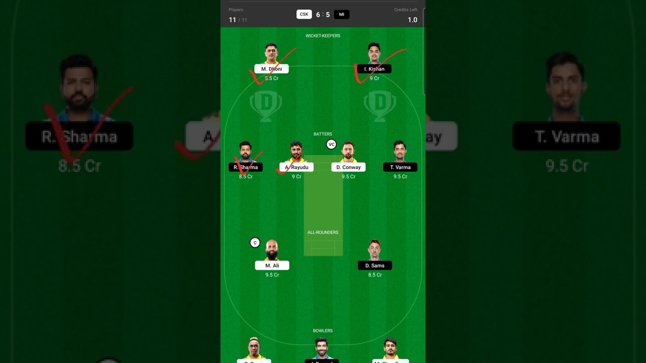 CSK vs MI Dream11 Team || CSK vs MI Dream11 Team Prediction || IPL 2022 || csk vs mi dream11