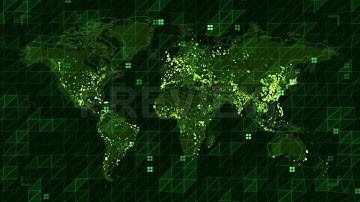 Plexus World Map HUD Screen | Stock Motion Graphics - Motion Array