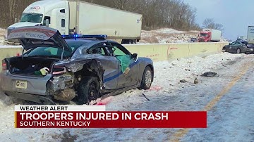 Driver killed, 2 troopers injured after crash on I-65 in Kentucky