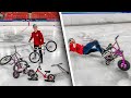 5 VÉLOS SUR UNE PATINOIRE ! Mauvaise idée ?