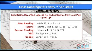 Catholic Mass Readings in English - April 07 2023