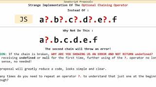 JAVASCRIPT. Optional Chaining Operator. Strange Implementation. Why? I don't know ))