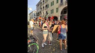 Pride takes over Padova’s historic streets ✨ pure positive energy everywhere. #travel #italy #pride