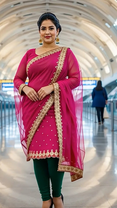 Confident Curvy Woman in Pink | Graceful Smile & Style Vibes ✨