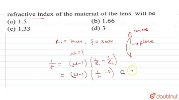 If in a planoconvex lens, the radius of curvature of the convex surface is `10cm` and the